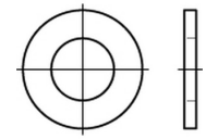 100 Stück, ISO 7091 Stahl 100 HV Flache Scheiben, normale Reihe, Produktklasse C - Abmessung: 22