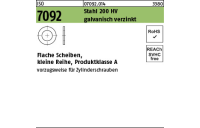 1000 Stück, ISO 7092 Stahl 200 HV galvanisch verzinkt Flache Scheiben, kleine Reihe, Produktklasse A - Abmessung: 6