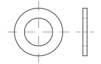1000 Stück, ISO 7092 Messing Flache Scheiben, kleine Reihe, Produktklasse A - Abmessung: 10