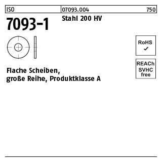 2500 Stück, ISO 7093-1 Stahl 200 HV Flache Scheiben, große Reihe, Produktklasse A - Abmessung: 5