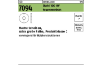 100 Stück, ISO 7094 Stahl 100 HV feuerverzinkt Flache Scheiben, extra große Reihe, Produktklasse C - Abmessung: 8