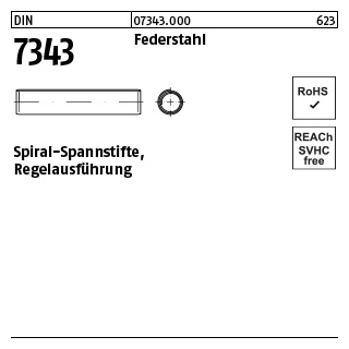 1000 Stück, DIN 7343 Federstahl Spiral-Spannstifte, Regelausführung - Abmessung: 2 x 10