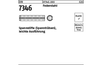 200 Stück, DIN 7346 Federstahl Spannstifte (Spannhülsen), leichte Ausführung - Abmessung: 2 x 14