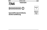 100 Stück, DIN 7346 Federstahl Spannstifte (Spannhülsen), leichte Ausführung - Abmessung: 5 x 80