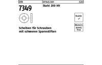 250 Stück, DIN 7349 Stahl 200HV Scheiben für Schrauben mit schweren Spannstiften - Abmessung: 13 x30 x 6