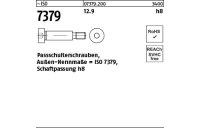 50 Stück, ~ISO 7379 12.9 h8 Pass-Schulterschrauben, Schaftpassung h8 - Abmessung: 6 - M 5 x 12