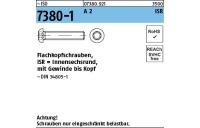 500 Stück, ~ISO 7380-1 A 2 ISR Flachkopfschrauben mit Innensechsrund - Abmessung: M 3 x 5 -T10