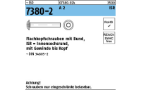 500 Stück, ~ISO 7380-2 A 2 ISR Flachkopfschrauben mit Innensechsrund und Bund - Abmessung: M 3 x 6 -T10