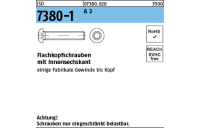 500 Stück, ISO 7380-1 A 2 Flachkopfschrauben mit Innensechskant - Abmessung: M 3 x 8