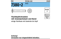 500 Stück, ISO 7380-2 A 2 Flachkopfschrauben mit Innensechskant und Bund - Abmessung: M 3 x 8