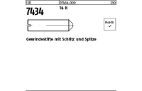 200 Stück, ISO 7434 14 H Gewindestifte mit Schlitz und Spitze - Abmessung: M 3 x 4