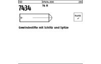 100 Stück, ISO 7434 14 H Gewindestifte mit Schlitz und Spitze - Abmessung: M 8 x 50