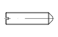 100 Stück, ISO 7434 14 H Gewindestifte mit Schlitz und Spitze - Abmessung: M 10 x 30