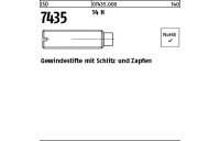 100 Stück, ISO 7435 14 H Gewindestifte mit Schlitz und Zapfen - Abmessung: M 6 x 20