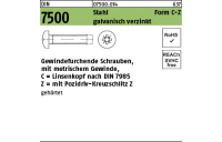 1000 Stück, DIN 7500 Stahl Form C-Z galvanisch verzinkt Gewindefurchende Schrauben, KS -Z, metr. Gewinde, Linsenkopf nach DIN 7985 - Abmessung: CM 2,5 x 6 -Z