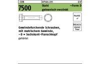 1000 Stück, ~DIN 7500 Stahl ~Form D galvanisch verzinkt Gewindefurchende Schrauben, metr. Gewinde, Sechskant-Flanschkopf - Abmessung: DM 4 x 8