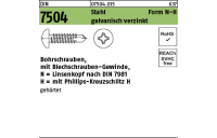 1000 Stück, DIN 7504 Stahl Form N-H galvanisch verzinkt Bohrschrauben, mit Blechschrauben-Gew., mit Linsenkopf nach DIN 7981, mit KS -H - Abmessung: N 2,9 x 9,5-H