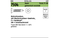 1000 Stück, DIN 7504 Stahl Form P-ISR galvanisch verzinkt Bohrschrauben, mit Blechschrauben-Gew., mit Senkkopf nach DIN 7982, mit ISR - Abmessung: P 2,9 x 13 -T10