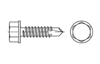 1000 Stück, DIN 7504 Stahl Form K galvanisch verzinkt Bohrschrauben, mit Blechschrauben-Gew., mit Sechskant-Flanschkopf - Abmessung: K 3,5 x 16