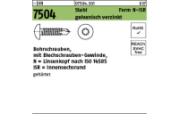 1000 Stück, ~DIN 7504 Stahl Form N-ISR galvanisch verzinkt Bohrschrauben, mit Blechschrauben-Gew., mit Linsenkopf nach ISO 14585, mit ISR - Abmessung: N 3,5 x 19 -T15