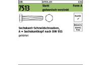 1000 Stück, DIN 7513 Stahl Form A galvanisch verzinkt Sechskant-Schneidschrauben - Abmessung: AM 4 x 25