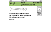 2000 Stück, ~DIN 7516 Stahl Form DE-ISR galvanisch verzinkt Gewinde-Schneidschrauben mit Senkkopf nach ISO 7046-1, ISR - Abmessung: DE M 4 x 16 -T20