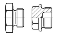 DIN 7604 Stahl Form C verschlussschrauben mit Bund und Ask., leichte Ausführung, mit zyl. Fein-Gew. - Abmessung: CM 52 x 1,5, Inhalt: 5 Stück