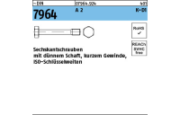 50 Stück, ~DIN 7964 A 2 K-D1 Sechskantschrauben mit dünnem Schaft, kurzem Gew., Schlüsselweiten nach ISO - Abmessung: M 10x 25/12,5