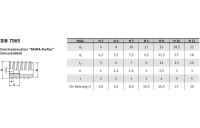 100 Stück, DIN 7965 Messing Einschraubmuttern RAMPA (Schraubdübel) - Abmessung: M 6 x 12