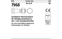 1 Stück, DIN 7968 CE Mu 8.8 SB Sechskant-Paßschrauben f.Stahlbau Mu = mit Sechskantmutter - Abmessung: M 12 x 45