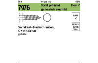 2000 Stück, DIN 7976 Stahl, geh. Form C galvanisch verzinkt Sechskant-Blechschrauben, mit Spitze - Abmessung: C 2,9 x 16