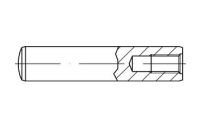 DIN 7979 Stahl Form D/m 6 Zylinderstifte mit Innengewinde, gehärtet, Toleranzfeld m6 - Abmessung: D 16 x 80, Inhalt: 50 Stück