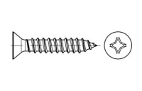 2000 Stück, DIN 7982 Stahl Form C-H galvanisch verzinkt Senk-Blechschrauben mit Spitze, mit Phillips-Kreuzschlitz H - Abmessung: C 2,2 x 6,5-H