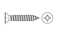 2000 Stück, DIN 7982 Stahl Form C-H galvanisch verzinkt Senk-Blechschrauben mit Spitze, mit Phillips-Kreuzschlitz H - Abmessung: C 2,2 x 13 -H