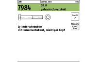 500 Stück, DIN 7984 08.8 galvanisch verzinkt Zylinderschrauben mit Innensechskant, niedriger Kopf - Abmessung: M 3 x 6