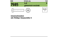 2000 Stück, DIN 7985 4.8 H galvanisch verzinkt Linsenschrauben mit Phillips-Kreuzschlitz H - Abmessung: M 2,5 x 14 -H