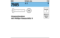 1000 Stück, DIN 7985 A 2 H Linsenschrauben mit Phillips-Kreuzschlitz H - Abmessung: M 2,5 x 16 -H