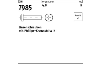 2000 Stück, DIN 7985 4.8 H Linsenschrauben mit Phillips-Kreuzschlitz H - Abmessung: M 3 x 5 -H