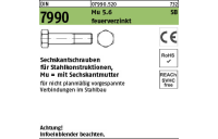 100 Stück, DIN 7990 Mu 5.6 SB feuerverzinkt Sechskantschrauben mit Sechskantmutter für Stahlkonstruktionen - Abmessung: M 12 x 55