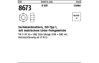 100 Stück, ISO 8673 6 AU Links Sechskantmuttern, ISO-Typ 1, mit metrischem Links-Feingewinde - Abmessung: M 8 x 1