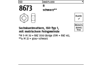 100 Stück, ISO 8673 8 schwarz Sechskantmuttern, ISO-Typ 1, mit metrischem Feingewinde - Abmessung: M 8 x 1