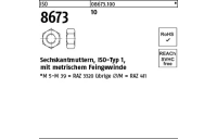 100 Stück, ISO 8673 10 Sechskantmuttern, ISO-Typ 1, mit metrischem Feingewinde - Abmessung: M 12 x 1,5