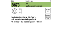 100 Stück, ISO 8673 10 galvanisch verzinkt Sechskantmuttern, ISO-Typ 1, mit metrischem Feingewinde - Abmessung: M 12 x 1,5