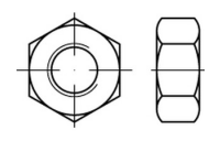 50 Stück, ISO 8673 6 AU Links Sechskantmuttern, ISO-Typ 1, mit metrischem Links-Feingewinde - Abmessung: M 16 x 1,5