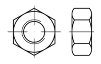 10 Stück, ISO 8673 8 schwarz Sechskantmuttern, ISO-Typ 1, mit metrischem Feingewinde - Abmessung: M 30 x 1,5