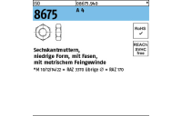 50 Stück, ISO 8675 A 4 Niedrige Sechskantmuttern mit Fasen und metrischem Feingewinde - Abmessung: M 10 x 1