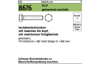 200 Stück, ISO 8676 10.9 galvanisch verzinkt Sechskantschrauben mit Gewinde bis Kopf, mit metrischem Feingewinde - Abmessung: M 8 x1 x 20