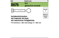 200 Stück, ISO 8676 8.8 galvanisch verzinkt Sechskantschrauben mit Gewinde bis Kopf, mit metrischem Feingewinde - Abmessung: M 8 x1 x 20