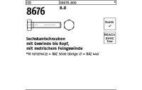 200 Stück, ISO 8676 8.8 Sechskantschrauben mit Gewinde bis Kopf, mit metrischem Feingewinde - Abmessung: M 8 x1 x 45