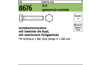 50 Stück, ISO 8676 8.8 galvanisch verzinkt Sechskantschrauben mit Gewinde bis Kopf, mit metrischem Feingewinde - Abmessung: M 14 x1,5 x 50